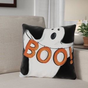The Holiday Aisle Halloween Ghost Boo Throw Pillow THDA6014